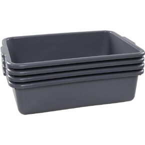 Bblina 13 Liter Commercial Bus Tubs, Plastic Shallow Plastic Tub Set of 4