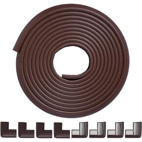Arinbeb Foam Corner Protector Edge and Corner Guard, with 19 feet Length Foam Safety Bumpers, Baby Proofing Safety Table Corner Protectors - Coffee