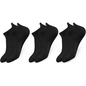 Women's and Men's Running Ankle Socks Low Cut Breathable Socks With Tab 3 Pairs, Black in Kuwait
