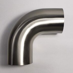 3.5" Stainless 90° Mandrel Bend Elbow - 1D Tight Radius - 16GA/.065" Wall - 2" Leg - SS304 - Stainless Bros