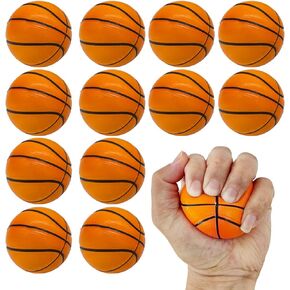 Urspasol 12-Pack Mini Basketball Stress Balls 2.5 Inch Small Squeeze Sport Balls Soft Foam Basketballs for Kids Party Decorations, Favors & Anxiety Relief Hand Exercise, School Rewards