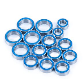 BRKRC 15PCS Rubber Blue Sealed Ball Bearings Kit for 1/18 Latrax Teton, Latrax SST, Latrax Rally, Latrax Prerunner Upgrade Parts