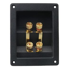 ZZLZX 1PC Copper 4-Position Terminal Junction Box, Post 4 Speaker Wall Plates Home Theater Junction Box Connectors for Car/Home Audio, Speaker Box Terminal, Jacks Speaker Box Terminal Cup