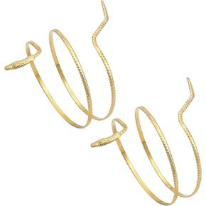 SONNYX 2PCS Upper Arm Cuff Bracelet Bangle for Women Silver Gold Adjustable Armband Armlets Minimalist Simple Open Arm Cuff Jewelry Gift