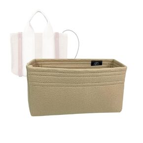Zoomoni Bag Organizer for Chloe Woody Tote Mini (Cotton Canvas) Bag - Premium Felt Purse Handbag Insert Liner Shaper (Handmade) Soft Structure Support