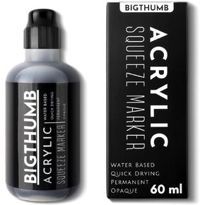 BIGTHUMB Black Graffiti Mop Paint Marker, Water-Based Drip Mop, Fade Resistant graffiti markers for Tagging, Drawing, and Painting Murals, Canvas, Metal, Glass, Paper, and Wood