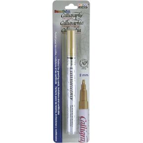 Uchida 125-C-GLD Marvy Chisel Point Pen Tip Calligraphy Paint Marker, Gold