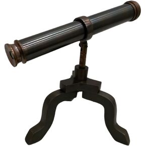 Handcrafed Antique Brass Working Telescope W/Brass Stand Maritime Adjustable Scope Decor Unique Vintage Look Desktop Decorative Showpiece Brass Tripod Telescope Home & Office Decor