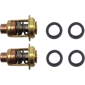 2 Pcs Thermostat Kit 75692Q2 75692T 13340 for Mercury Marine 143F Degree 135-150HP