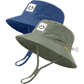 FURTALK Baby Sun Hat Smile Face Toddler Boys Girls Bucket Hat 0-5 Years Kids UPF 50+ Sun Protection Summer Hats