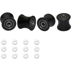 FRECCU Total Gym Replacement Set of 4 Wheels/Rollers for Models DLX, DLX II, DLX III, Adv DLX, Pilates, Pilates Pro 2500, 3000, 4000，570, 2000 （Black）