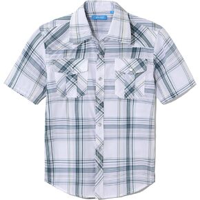 Champ Horse Boy's Toddler Child Kids Casual Dress Western Short Sleeve Snap Plaid Button Down Shirts