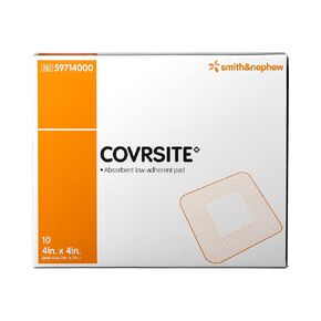 Smith & Nephew 59714000 COVRSITE Cover Dressing, Waterproof Dressing for Wounds, 4" Width, 4" Length