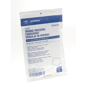 Medline NONEX0069Z SORBEX Sterile Absorbent Dressings, 6" Width x 9" Length (Pack of 12)
