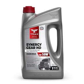 TRIAX Synergy Gear HD 50W - Full Synthetic Heavy Duty Manual Transmission Oil, Gear Lubricant, Compatible with Mack, ZF, Freightliner, 500k Miles Rating (1 Gallon)