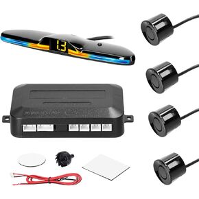 Sunydog Reverse Backup Sensors Radar System for Cars,Car Parking Sensor Rear Reversing Radars System with 4 Parking Sensors Distance Detection LED Light Distance Display Warning Buzzer