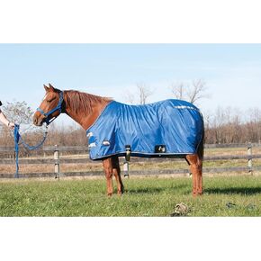 Weaver Leather 420D Nylon Stable Sheet Horse Blanket - Double Buckle Front Closures for Easy on and Off, Blue, 78"