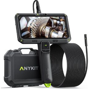 Endoscope Camera with Light, Anykit 6" IPS Screen Dual Lens Digital Inspection Camera with Split Screen, 1080P Industrial Borescope with WiFi Function, 16.5ft Flexible Gooseneck Snake Plumbing Camera