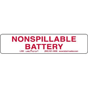 Labelmaster L390 Nonspillable Battery Label (Pack of 500)