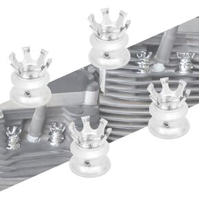 HCmotorku Motorcycle Head Bolt Covers Spark Plug Caps King Crown Fit For Harley Sportster XL883 Dyna Softail Tiwn Cam Big Twin Evolution 1340 Chrome 4PCS