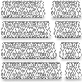 200PCS 2'' Spring Snap Hook Carabiners, M5 3/16Inch Heavy Duty Galvanized Silver Steel Quick Link Clip Keychain, 220LBS Holding Capacity Carabiner Clip for Hammock Dog Leash & Camping Gym Outdoor