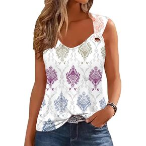 ETCYY Tank Tops for Women 2024 Trendy Summer T Shirts V Neck Sleeveless Shirts Spring Clothes Casual Loose Blouses