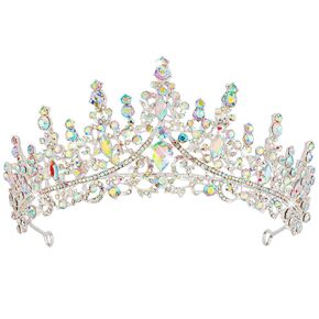 Makone Crowns for Women, Princess Tiaras for Girls, Queen Crown and Tiara for Wedding Birthday Pageant Bridal Prom(Silver)