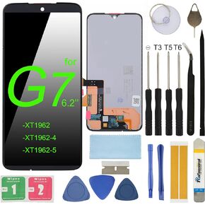 LCD Screen Replacement for Motorola G7 6.2" XT1962 XT1962-4 XT1962-5 Assembly LCD Display Touch Screen Digitizer with Repair Tools