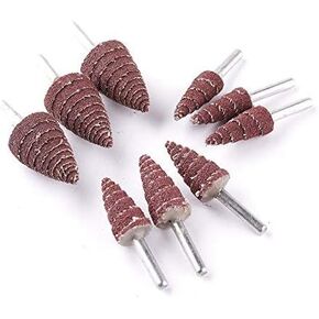 GOSONO 12pcs 6mm Shank 80 Grit Cone Deburring Flap Sanding Polishing Wheel Rotary Tool[16mm,20mm,25mm,30mm]