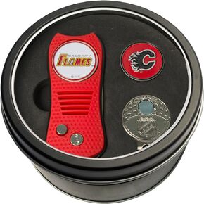Team Golf NHL Gift Set Switchblade Divot Tool, Cap Clip, & 2 Double-Sided Enamel Ball Markers, Patented Design, Less Damage to Greens, Switchblade Mechanism