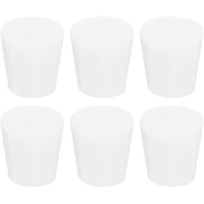 MECCANIXITY Silicone Rubber Tapered Plug 36mm to 46mm Solid Test Tubes Bungs Stopper White Translucent for Lab 6 Pieces