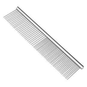 Flexzion Pet Grooming Comb Stainless Steel Cats Dogs Puppy Medium Animals Hair Trimmer Brush Accessory Tool with Smooth Teeth Needle Durable Lightweight