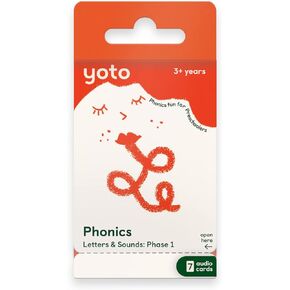 Yoto Phonics: Letters & Sounds: Phase 1 – Kids 7 Educational Audio Cards for Use with Yoto Player & Yoto Mini Bluetooth Speaker, Fun Interactive Learning Activities for Preschool Ages 3+
