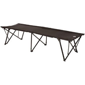 Kamp-Rite Standard Kwik Cot Quick Setup 1 Person Sleeping Bed with Side Storage Pockets, Storage Hammock and 600D Carry Bag, Black