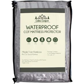 Cooling Waterproof Mattress Protector - Perfect for Summer Camp Bunk and RV Cots - Fits All Cot Size Beds Comfortably -72 x 28 Inches - Super Soft (White)