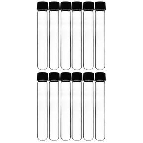 EISCO 12PK Test Tubes, 50ml - Bakelite Screw Cap with Rubber Liner - Borosilicate 3.3 Glass - 5.9" x 1" - Round Bottom - Leak Proof