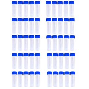 50 Pack 5ml Cryo Tubes，Plastic Graduated Vial Tube with Screw Caps,Small Test Sample Bottles Tubes Container with Lid，PP Material ，with Silica Gel Gasket (50) Bagged Blue and Orange