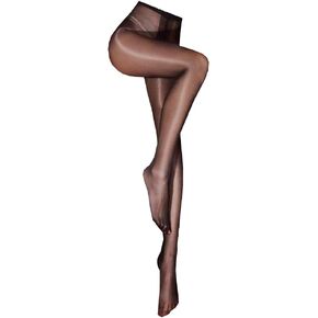 Long-Perfect Super Shimmery Oil Shiny Plus Footed Thigh High Sheer Hold Up Pantyhose Stockings 30 Den Tights