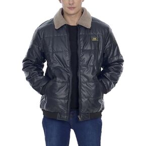 PAODIKUAI Men's Cotton Jackets & Coats Zip-Up Jacket Quilted Lined Winter Warm Windbreaker with Pockets