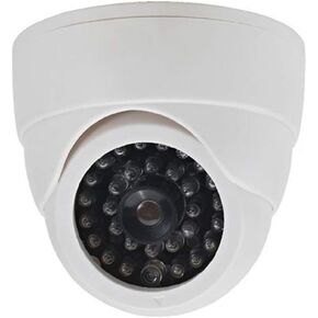 Fake Dummy Security Dome Camera with LED Light - White