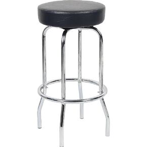 Boss Office Products Chrome Bar Stool in Black