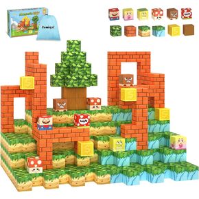 Yumiga 54PCS كتل مغناطيسية، مكعبات بناء مغناطيسية للأطفال الصغار، مغناطيس قوي الجذعية التعليم الحسي ألعاب مكعب مغناطيسي هدايا عيد ميلاد للبنين والبنات 3 4 5 6 7 8 سنوات