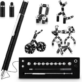 MachoHome Fidget Pen Gifts Magnetic Pen Fidget Toys للبالغين في سن المراهقة والأولاد والبالغين، لعبة القلم تخفيف الضغط لعبة القلم المغناطيس، متعدد الوظائف قلم كتابة مغناطيسي قابل للتشوه (مجموعة كبيرة ملونة)