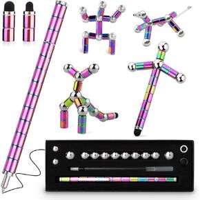 Fidget Pen Gifts Magnetic Pen Fidget Toys for Adults Teenage Girls Boys Adults,Toy Pen Decompression Toy Magnet Pen,Multifunctional Deformable Magnet Writing Pen(Black)