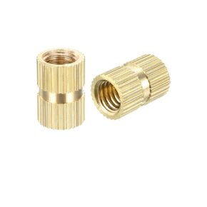 uxcell Knurled Insert Nuts - 100Pcs M3 x 3mm Length x 5mm OD Female Thread Brass Threaded Insert Embedment Nut for 3D Printer
