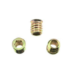 Hahiyo Screw in Nut Threaded Inserts M8 Bolt Fastener Connector Hex Socket Drive Keep Straight Turn in Cleanly Flush with Project Surface Easy to Install for Wood Furniture Zinc Alloy 18pcs