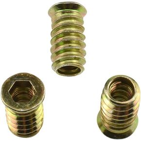 Hahiyo Screw in Nut Threaded Inserts M8 Bolt Fastener Connector Hex Socket Drive Keep Straight Turn in Cleanly Flush with Project Surface Easy to Install for Wood Furniture Zinc Alloy 18pcs