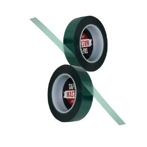 Tapes Master 3 Rolls 1/4" X 72 Yds Green Polyester Powder Coating Silicone Adhesive High Temperature Tapes