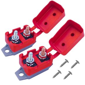 Tiwerlfe 50 Amp Circuit Breaker Waterproof Inline Fuse Inverter for Car ATV Marine Trolling Motors Boat Power Protect 12V-24V, with Screw