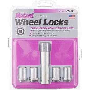 MCGARD 25354 Black Tuner Style Cone Seat Wheel Locks (M12 x 1.25 Thread Size) - Set of 4